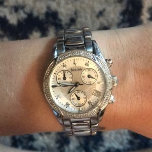 Silver Bulova watch